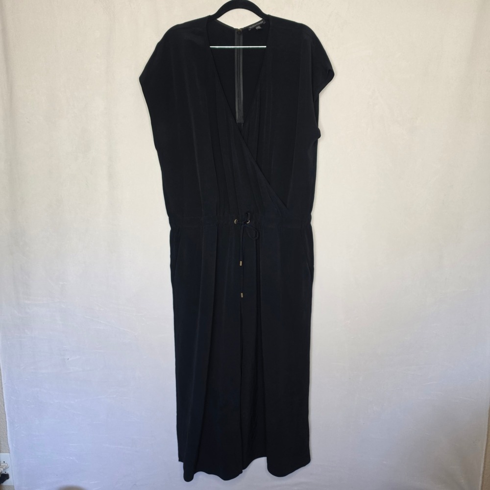 Eileen Fisher Tencel crop Crepe Faux Wrap Jumpsuit  Resort wear date night